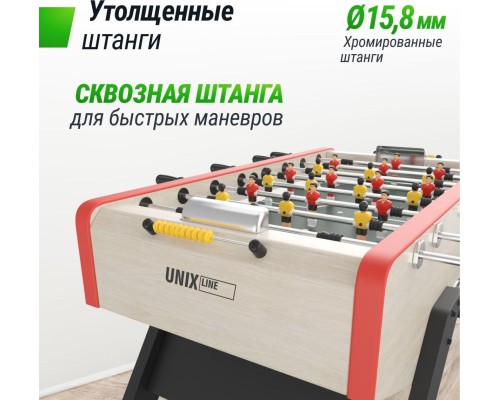 Игровой стол UNIX LINE Футбол-Кикер 140х70см Light Wood