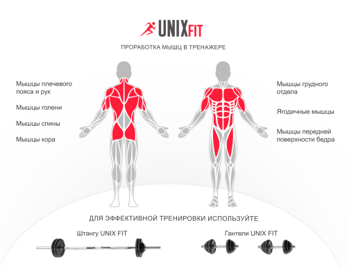 Турник-пресс-брусья со скамьей UNIX FIT POWER TOWER 150P