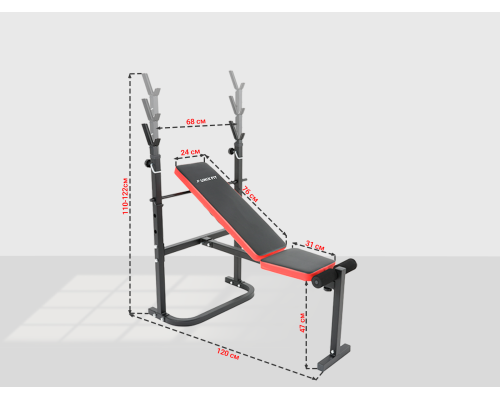 Скамья силовая со стойками UNIX FIT BENCH 120