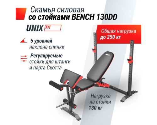 Скамья силовая со стойками UNIX FIT BENCH 130DD